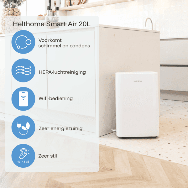 Helthome Smart Air 20L Luchtontvochtiger voordelen