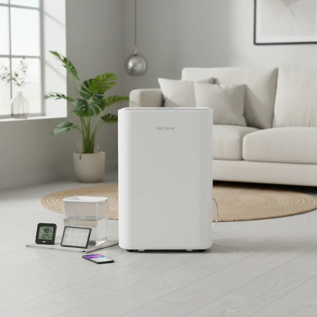 Luchtontvochtiger correct geplaatst en ingesteld