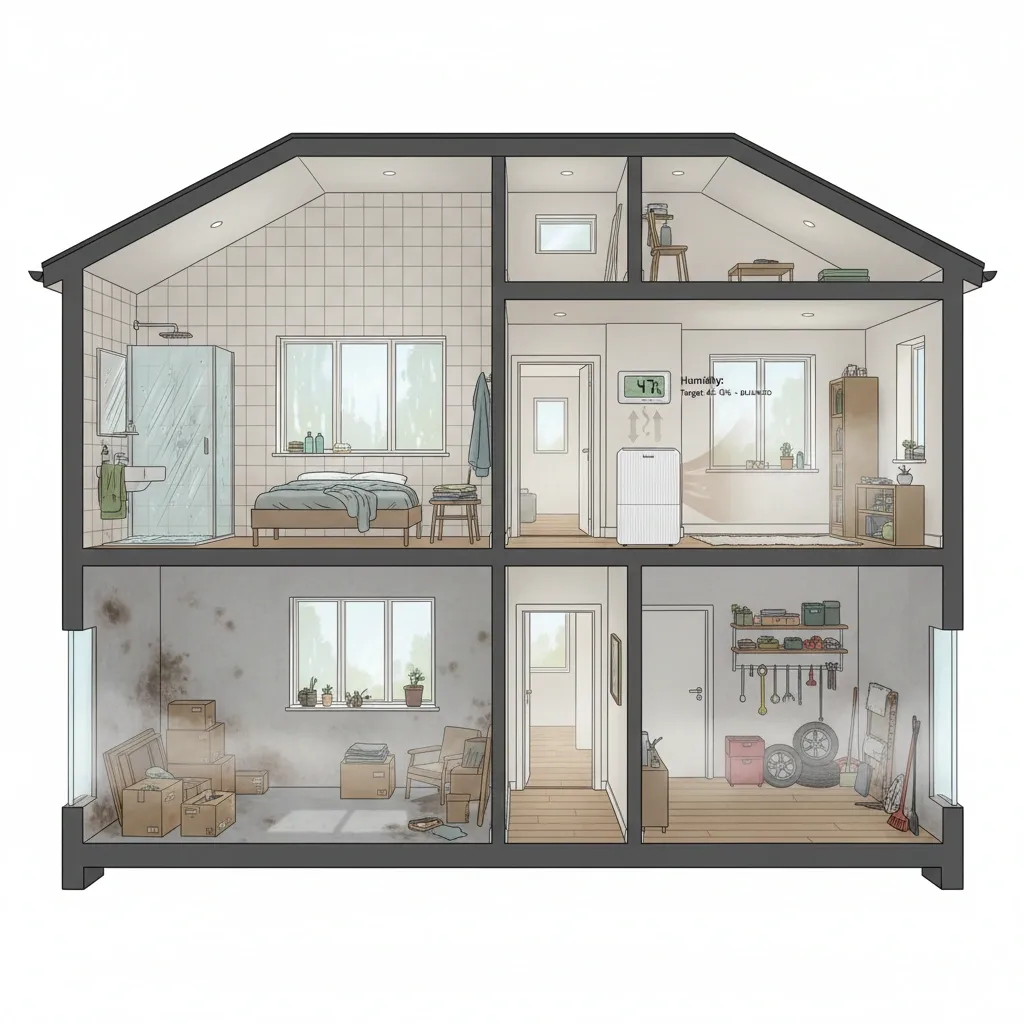 Vochtproblemen in verschillende ruimtes in huis