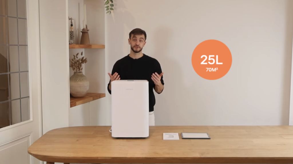 Helthome Smart Air 25L luchtontvochtiger met vervangbaar HEPA-filter