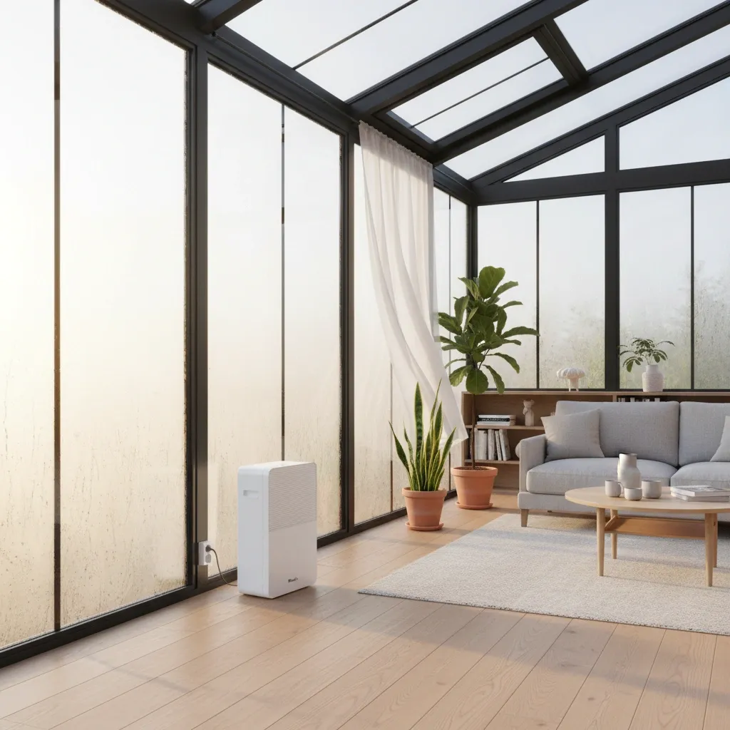 Condens op serre glas voorkomen met ventilatie en ontvochtiger