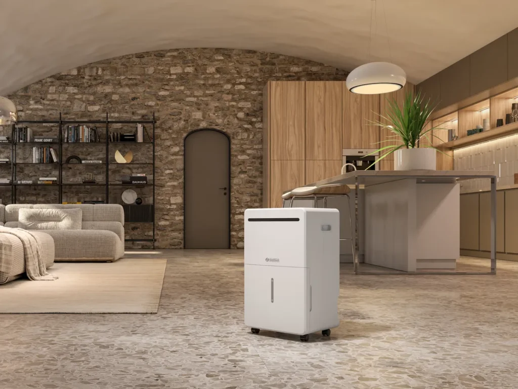 Olimpia Splendid Aquaria S2 40 luchtontvochtiger in een woonkamer